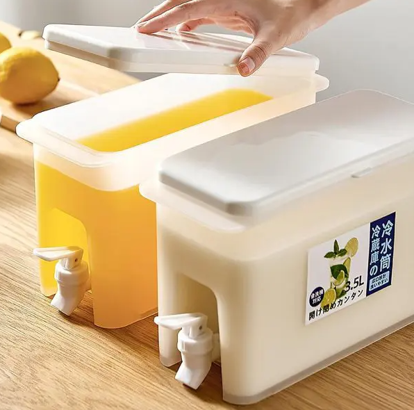 3L Refrigerator Water Jug with Faucet – Plastic Juice & Cold Drink Dispenser